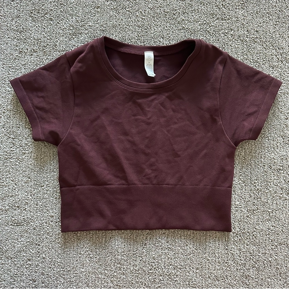 Aerie Fitted Crop Tee Short Sleeve Size Small